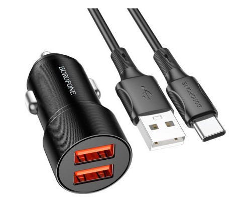 Зарядний пристрій BOROFONE BZ19B charger set (Type-C) 2 x USB Black (6941991101533)