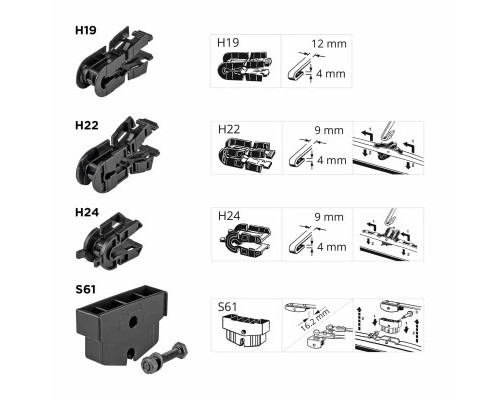 Щітка склоочисника AMiO 24