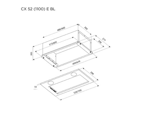 Витяжка кухонна Pyramida CX 52 (1100) E BL