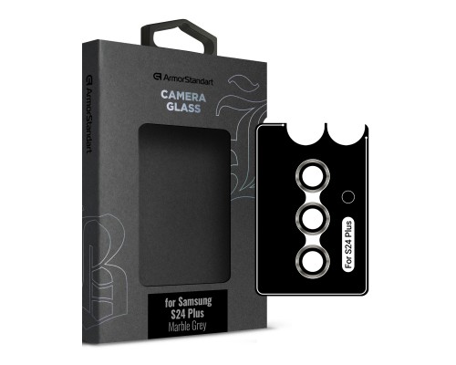 Скло захисне Armorstandart Camera glass Supreme Black Icon Samsung S24 Plus Marble Grey (ARM76610)