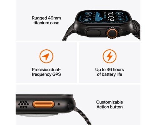 Смарт-годинник Apple Watch Ultra 2 2024 GPS + Cellular 49mm Natural Titanium Case with Navy Ocean Band (MX4D3UL/A)