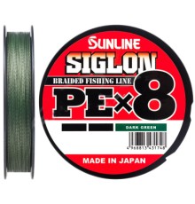 Шнур Sunline Siglon PE х8 300m 2.5/0.270mm 40lb/18.5kg Dark Green (1658.10.47)