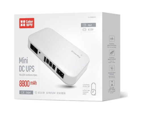 Пристрій безперебійного живлення ColorWay CW-PB088LI3WT 21W V2 (CW-PB088LI3WT)