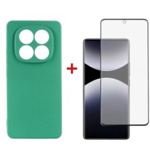 Чохол до мобільного телефона Dengos Kit Xiaomi Redmi Note 14 Pro case Soft + glass (Mint) (DG-KM-132)