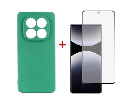 Чохол до мобільного телефона Dengos Kit Xiaomi Redmi Note 14 Pro case Soft + glass (Mint) (DG-KM-132)