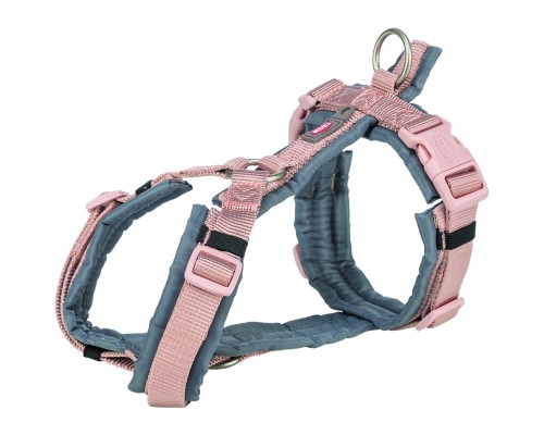 Шлея для собак Trixie Premium Трекінгова L 70-85 см 25 мм Рожево-сіра (4053032678934)