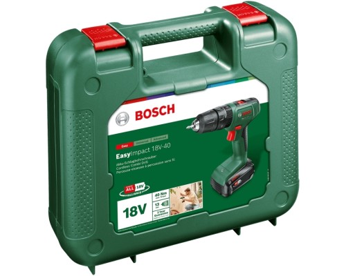 Шуруповерт Bosch EasyImpact 18V-40 18В 2х2Агод 2038Нм 0-4300-1630обхв кейс ЗП набір з (0.603.9D8.109)