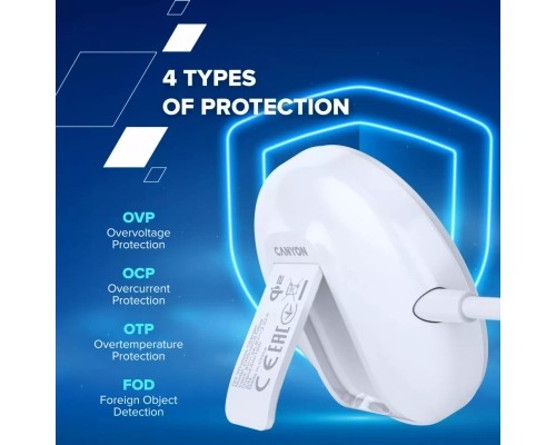 Зарядний пристрій Canyon wireless charger WS-105 15W Qi2 White (CNS-WCS105W)