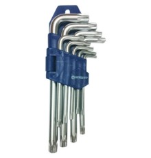 Ключ Стандарт TORX Г-подібний з отвором 9шт. (TKS0901)