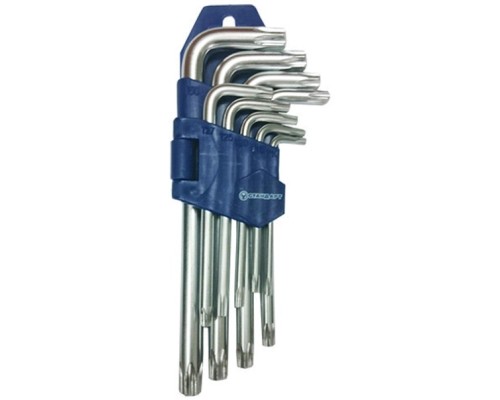 Ключ Стандарт TORX Г-подібний з отвором 9шт. (TKS0901)