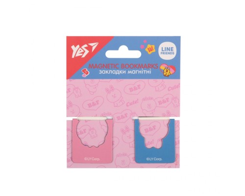 Закладки для книг Yes магнітні Line Friends, висікання, 2 шт (708399)