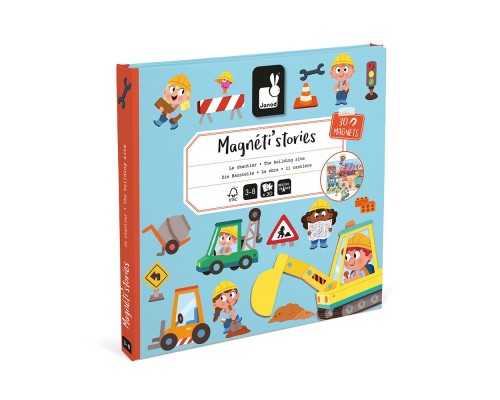 Розвиваюча іграшка Janod Магнітні історії Будівельний майданчик 30 елементів (J05454)
