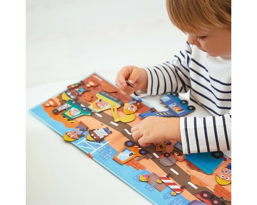 Розвиваюча іграшка Janod Магнітні історії Будівельний майданчик 30 елементів (J05454)