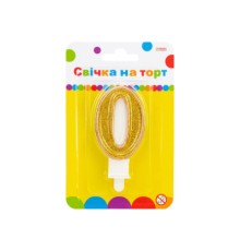 Свічка Maxi золотиста двостороння з блискітками 