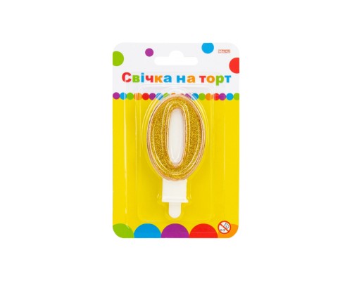 Свічка Maxi золотиста двостороння з блискітками 