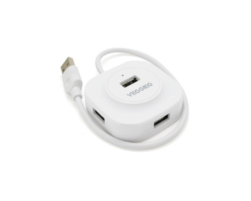 Концентратор VEGGIEG USB 3.0 to 4xUSB 0.3m white (V-U2407)
