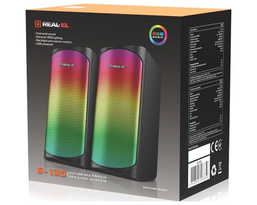 Акустична система REAL-EL S-135 USB Black (EL121100019)
