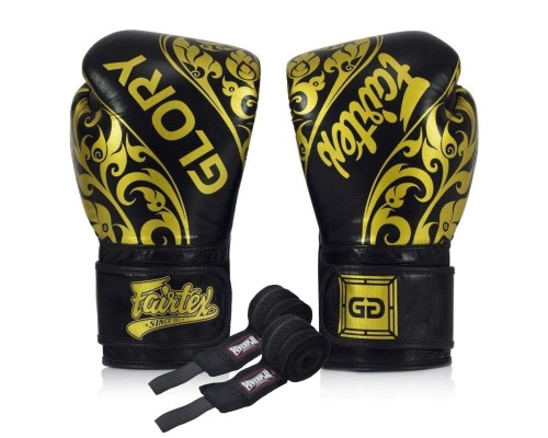 Боксерські рукавички Fairtex BGVG2 Velcro Black 12 унцій (бинти в комплекті) (BGVG2_Velcro_12oz_Black)