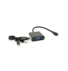 Перехідник micro HDMI M to VGA F + Audio 0.3m 4K/2K black Voltronic (YT-C-mHDMI(M)/VGA(F)+AUX)