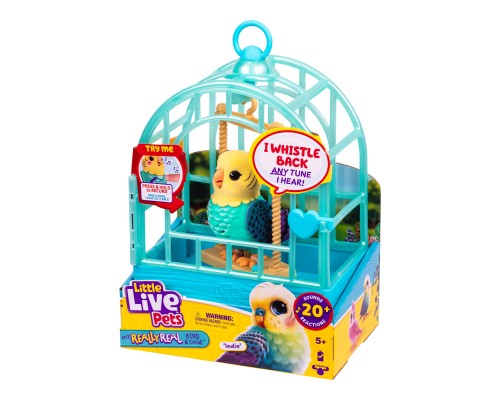 Інтерактивна іграшка Little Live Pets Хвилястий папужка Інді в клітці (26691)