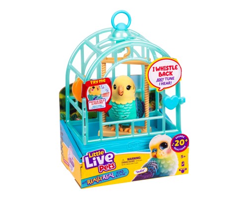 Інтерактивна іграшка Little Live Pets Хвилястий папужка Інді в клітці (26691)