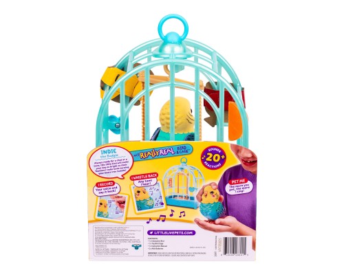 Інтерактивна іграшка Little Live Pets Хвилястий папужка Інді в клітці (26691)