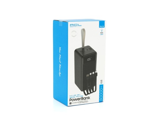 Батарея універсальна ACL 80000mAh, 4xUSB, 4 кабеля(USB/Micro/Type-C/Lighting), 1,4кг, Black (PW-94)