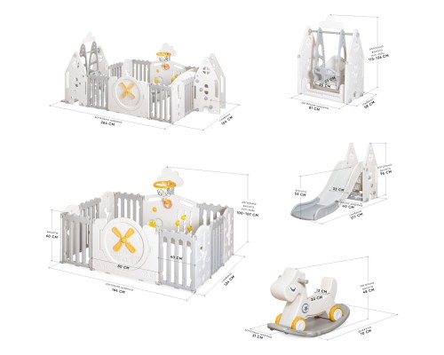 Дитячий манеж Mealux Forto Grey (KD-C051 Grey / White)