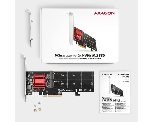 Контролер AXAGON PCIe to 2xNVMe M.2 controller (PCEM2-ND)