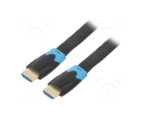 Кабель мультимедійний Flat HDMI Cable 10M Black VENTION (AAKBL)