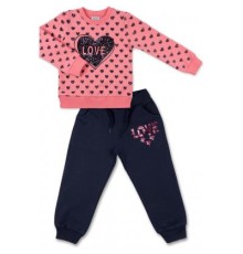 Набір дитячого одягу Breeze кофта зі штанами з сердечком із паєток (8271-98G-pink)