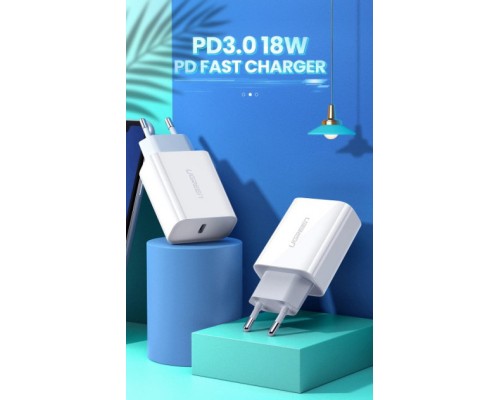 Зарядний пристрій Ugreen CD137 Type-C PD 20W Charger (White) (60450)