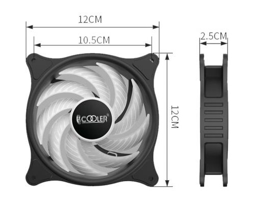 Кулер до корпусу PcCooler FX-120-3
