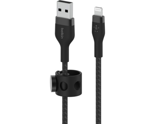 Дата кабель USB 2.0 AM to Lightning 1.0m BRAIDED SILICONE black Belkin (CAA010BT1MBK)