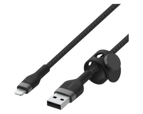 Дата кабель USB 2.0 AM to Lightning 1.0m BRAIDED SILICONE black Belkin (CAA010BT1MBK)