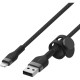 Дата кабель USB 2.0 AM to Lightning 1.0m BRAIDED SILICONE black Belkin (CAA010BT1MBK)