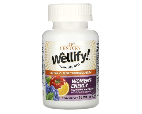 Вітамінно-мінеральний комплекс 21st Century Мультивітаміни для жінок, Wellify, Women's Energy, 65 таблет (CEN-22443)