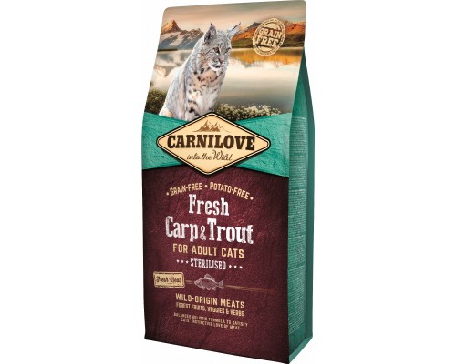 Сухий корм для кішок Carnilove Fresh з коропом і фореллю 6 кг (8595602527465)