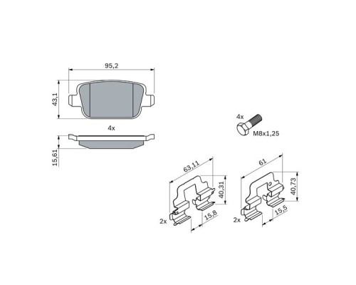 Гальмівні колодки Bosch 0 986 494 214