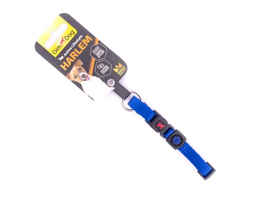 Нашийник для тварин GimDog Harlem нейлон 55-51 см/20 мм блакитний (8009632058689)