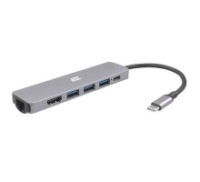 Концентратор 2E USB-C Slim Aluminum Multi-Port 6in1 (2EW-2684)