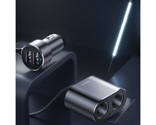 Зарядний пристрій Baseus High Efficiency One to Two Cigarette Lighte Black (CRDYQ-01)