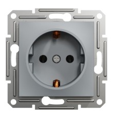 Розетка Schneider Electric ASFORA сталь (EPH2900162)