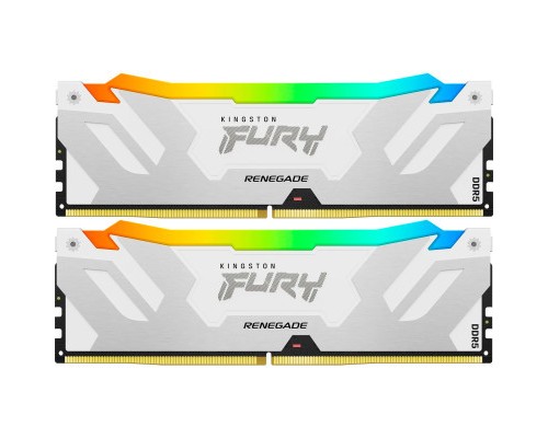 Модуль пам'яті для комп'ютера DDR5 32GB (2x16GB) 7200 MHz Renegade RGB White XMP Kingston Fury (ex.HyperX) (KF572C38RWAK2-32)