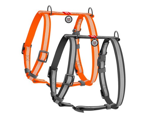 Шлея для собак WAUDOG Waterproof анатомічна Н-подібна з QR-паспортом XL сіра (324411)