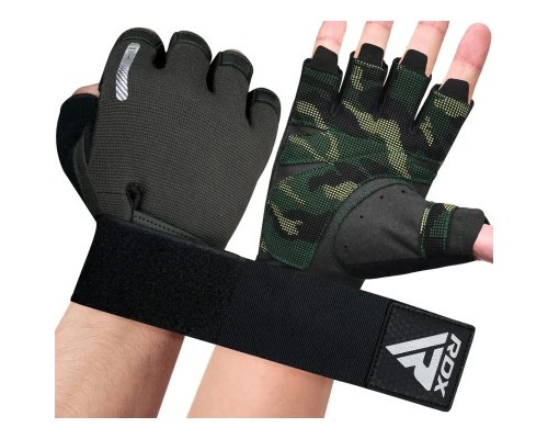 Рукавички для фітнесу RDX T2 Half Army Green M (WGA-T2HA-M)
