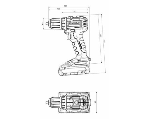 Шуруповерт Metabo BS 18 L BL 18В, 25-60Нм, 0-550·0-1850об/хв, 0.87кг (без АКБ та ЗП) (602326890)
