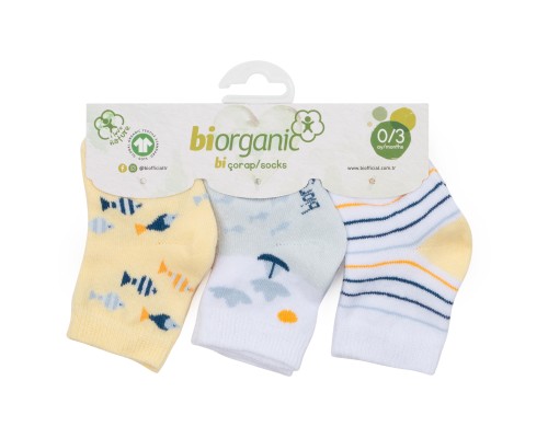 Шкарпетки дитячі Bibaby набір з рибками (68361-0-1B-blueyellow)