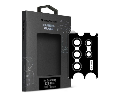 Скло захисне Armorstandart Camera glass Supreme Black Icon Samsung S24 Ultra Black Titanium (ARM76602)