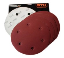 Наждачний папір GTM круг з отворами 215мм Р-240, липучка, 5шт. (SZB225V P240)
